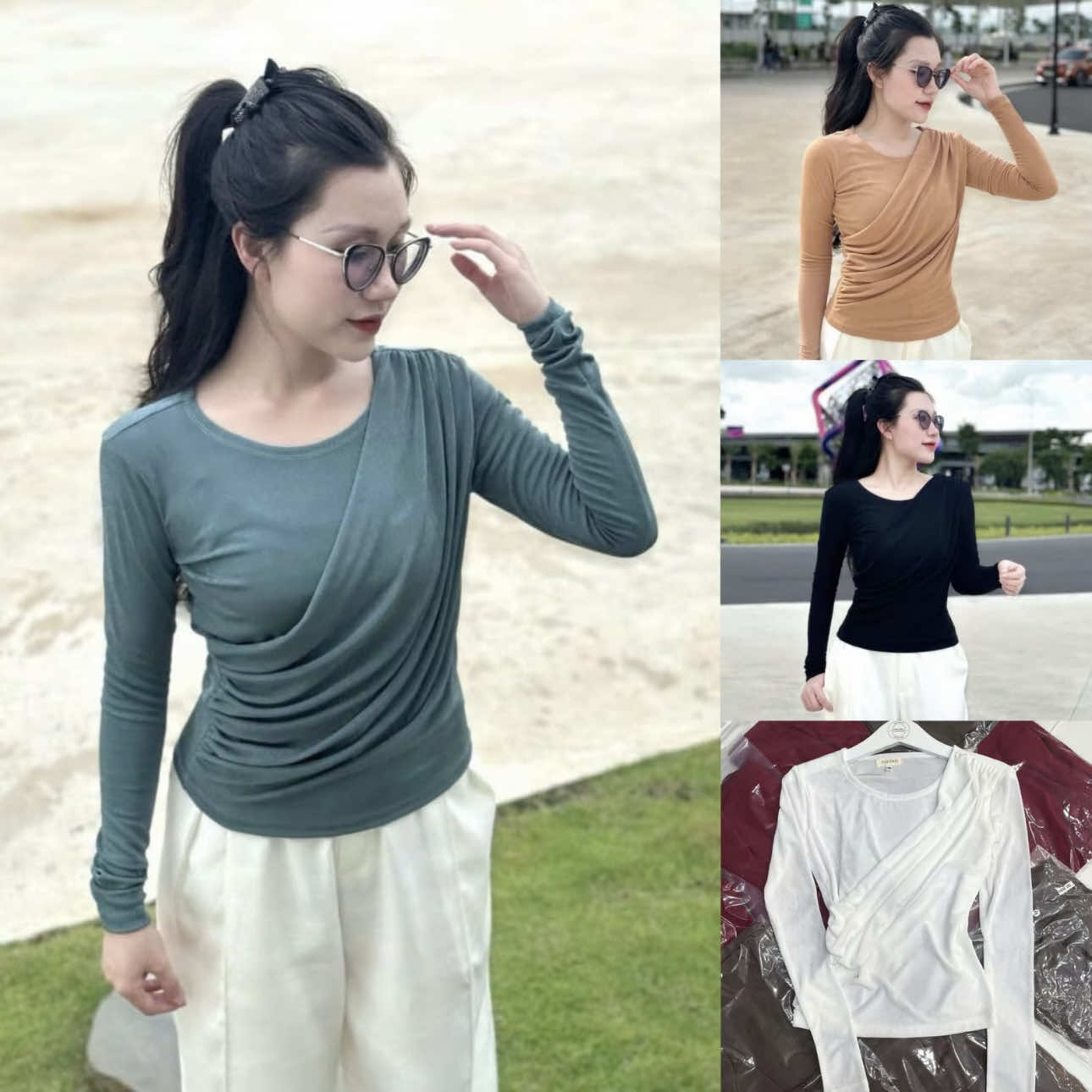 ÁO THUN NHŨ TAY DÀI ÔM TAY #aothundep #aothunomtay #aothunnu #xuhuong #OOTD 