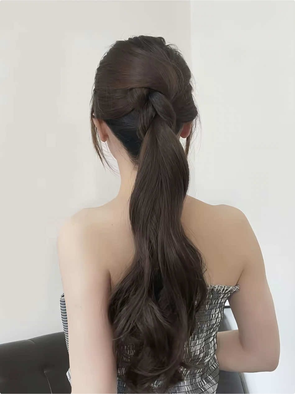 30-sec lazy girl low ponytail 💕 flat-head girls, this one’s for you 🫶✨ #hairstyle #hairstyletutorial #hairtutorial #foryou 