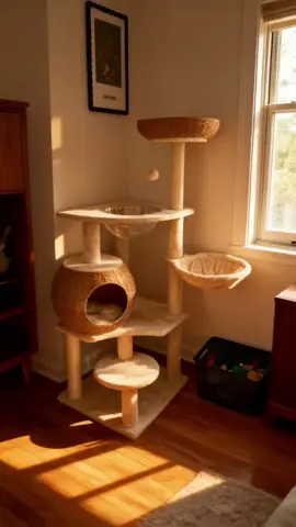 This isn’t just a cat tree — it’s modern cat architecture 🤎🐱 #hop57db #Yaheetech #CatDesign #LuxuryPets #CatMomLife 