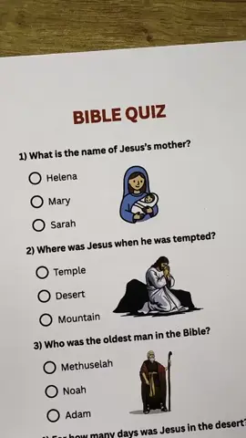Bible Quiz - Can you get 7/7? #bible #jesus  #quiz #quiztime #trivia 