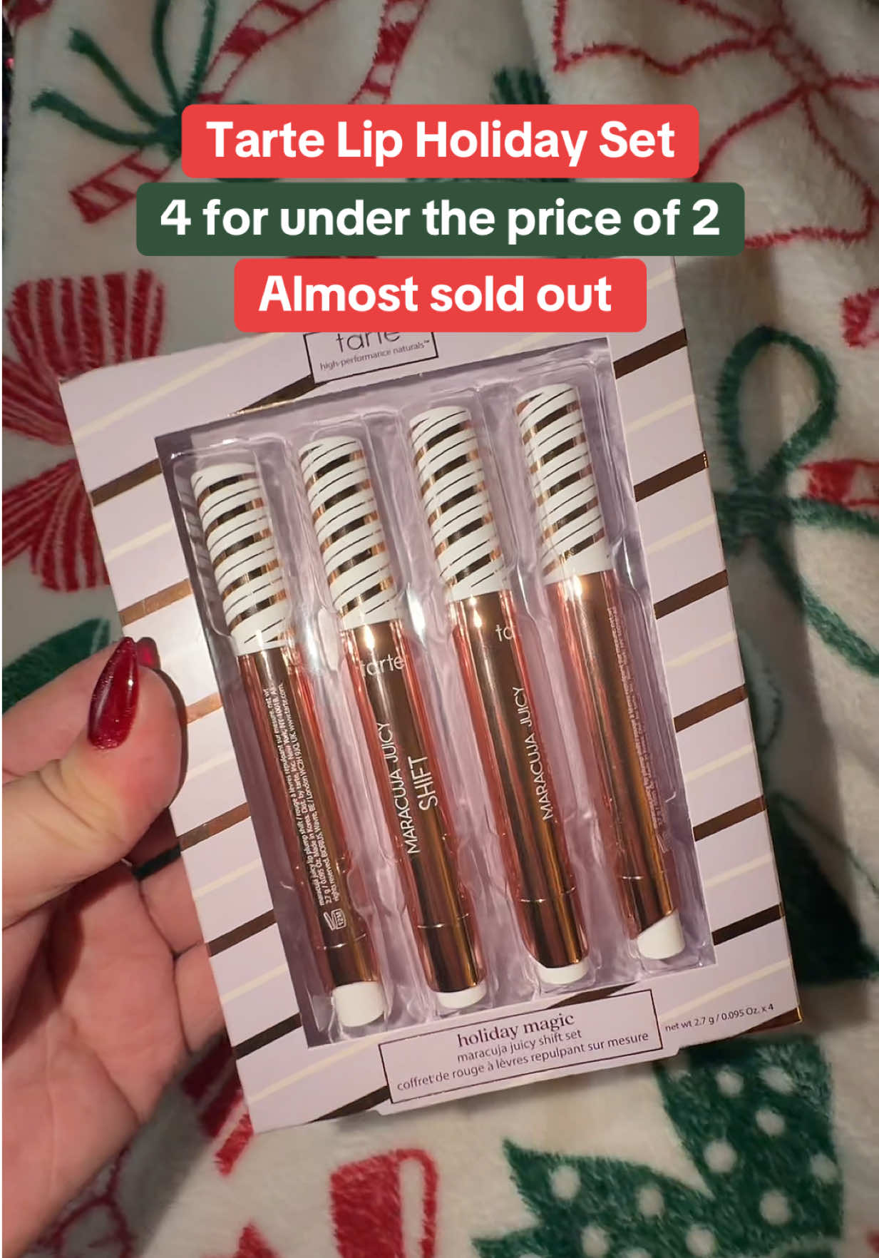 Tarte maracuja juicy lip shift holiday set, get 4 for under the price of 2 💋😍 #maracujajuicylip #tartecosmetics #lipgloss  #tiktokshopholidayhaul #superbranddaybfcm  