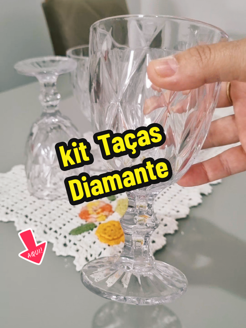 Jogo de Taças modelo diamante. #jogodetacas #tacadiamante #enxoval #precobaixo #tiktokshop 