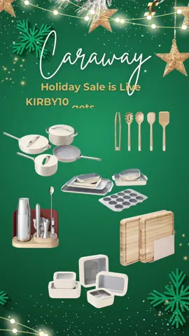 Don’t miss the @Caraway Home holiday sale! Now’s your chance to grab what you’ve been eyeing and save an additional 15% with code KIRBY10 #friendsofcaraway #carawayhome #caraway #nontoxic #giftguide 