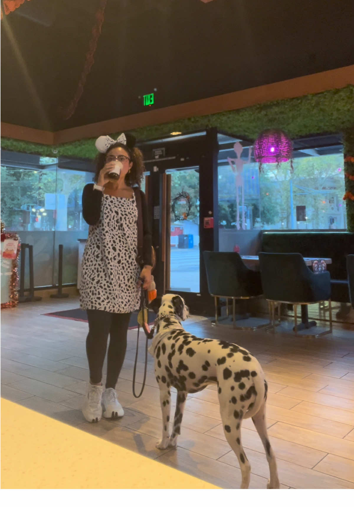 Twinning with my bestie on Halloween  #101dalmatians #disneystyle #disneycostume #pumpkinmickey #dalmatian 