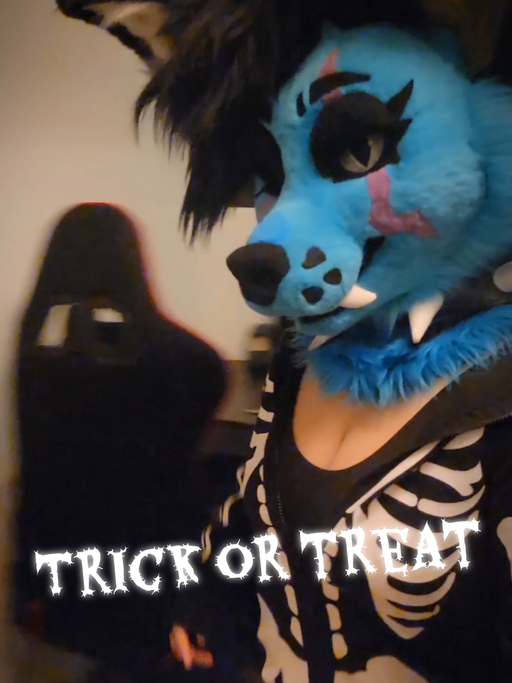 I guess I’ll be the treat for tonight 💀🎃 #furry #fursuit #furryfandom 