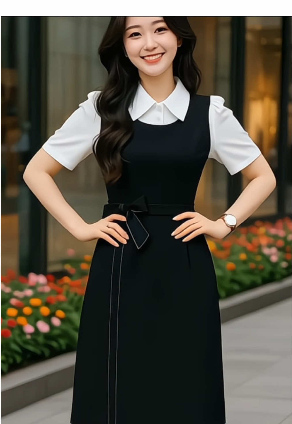 Váy thiết kế BEMINE cổ Đức eo đính nơ dáng chữ A #dung27thuy #vayxinh #damxinh #thoitrangnu #viral 