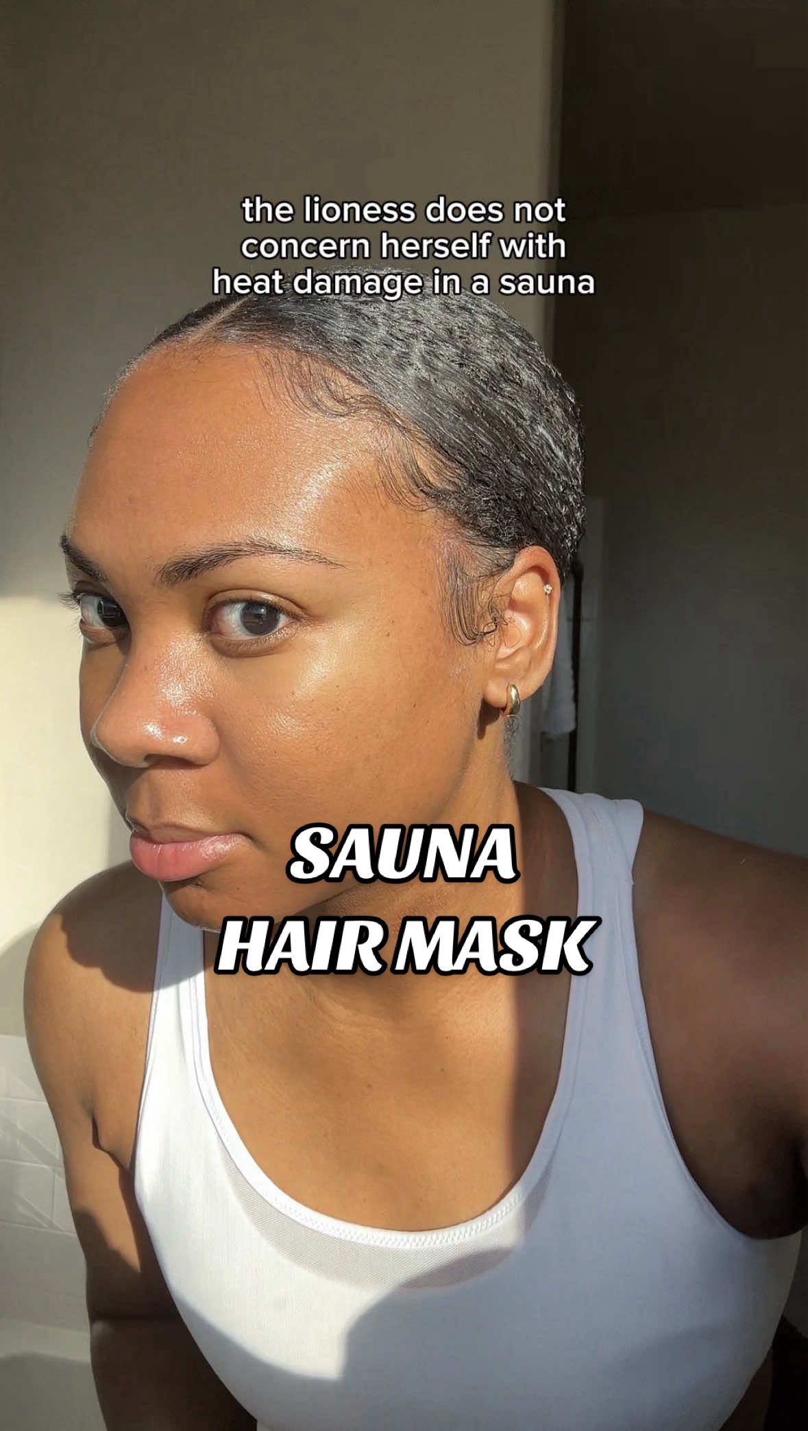 I love a hair mask before the gym 🥰 I drenched my hair in a keratin mask and spent 30 minutes in 130°. You can’t tell me my hair wasn’t getting a proper deep conditioning treatment after that 😅 @L'ANZA #heatdamage #hairmask #curlyhair #sauna  #creatorsearchinsights 