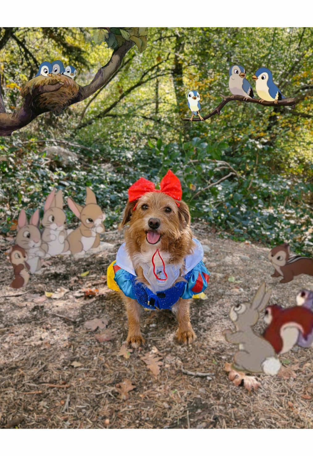 the fairest of them all 🍎🌲🪞 #snowhite #princess #dogcostume 