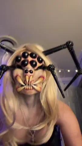 final touches !🤍🕸️ #halloween #costume #horror #spider 