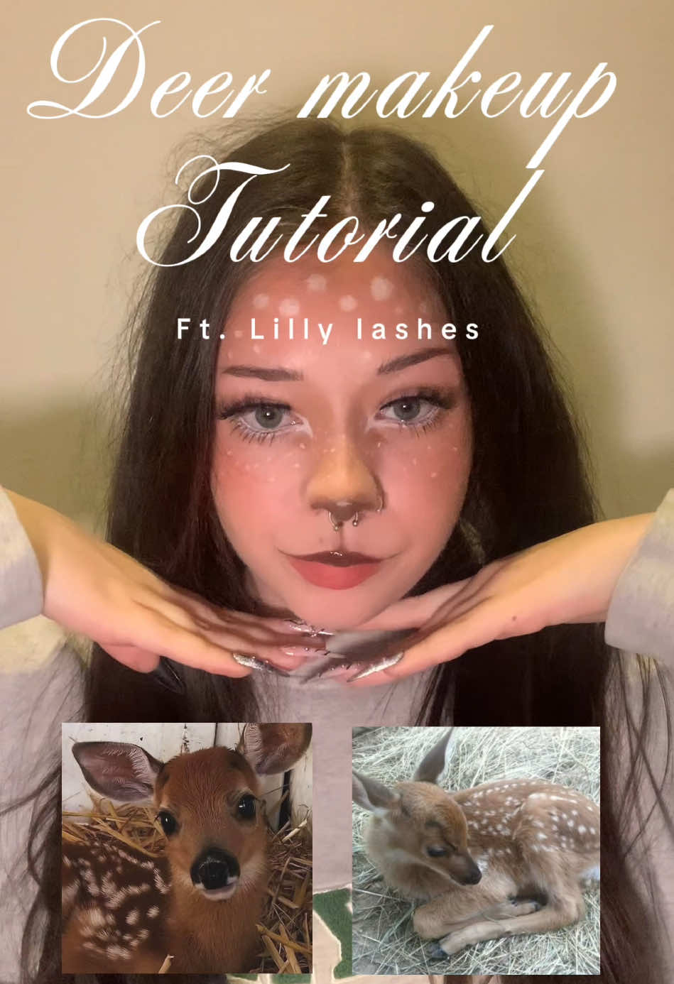 🦌🪽🦌 @Lilly Lashes #lillylasheshalloween2025 #deer #deermakeup #fawn #coquette 