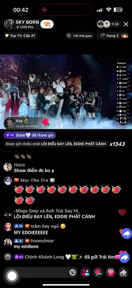 Chúc mừng eddie tóp 1 @SKY BORN 