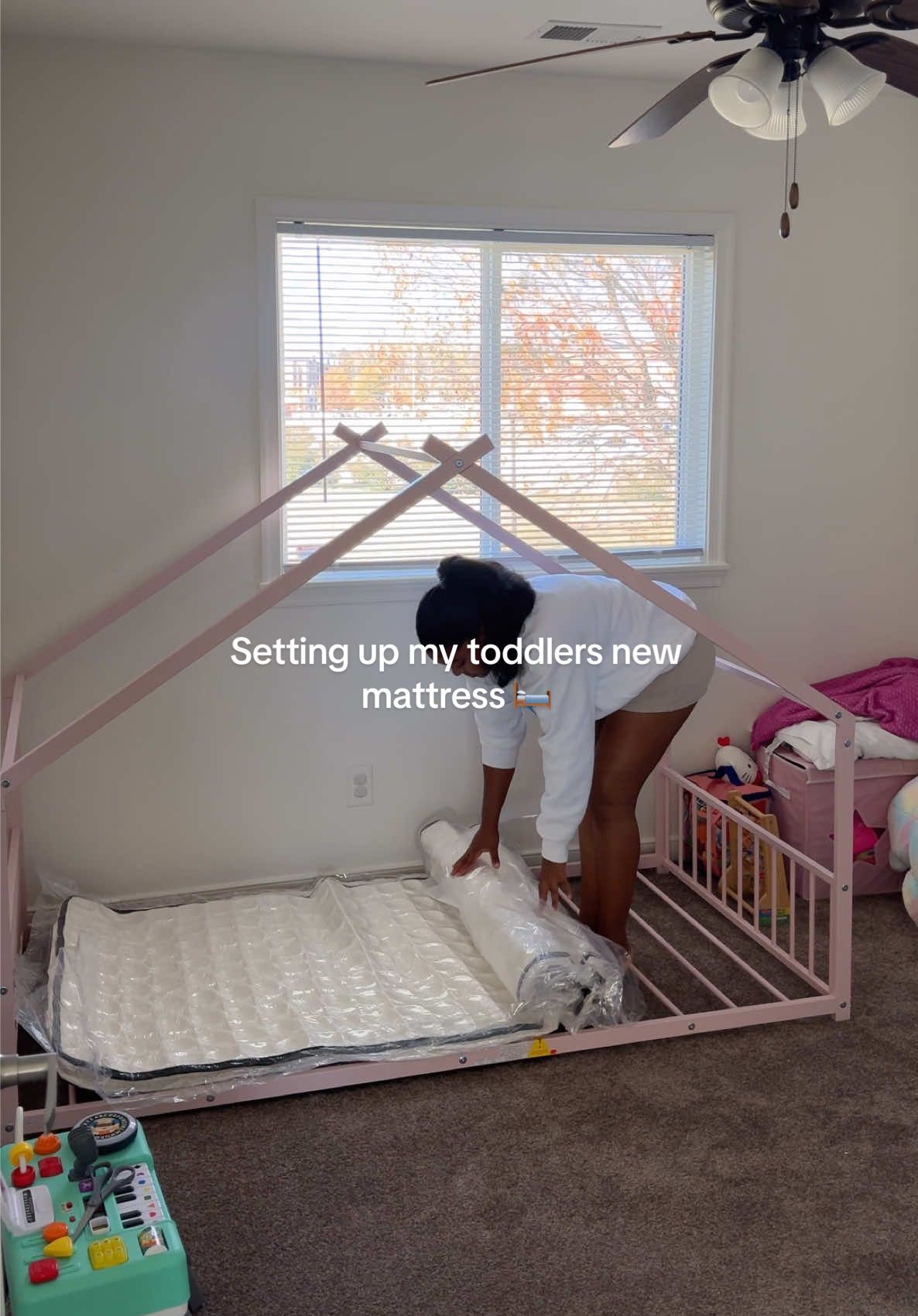 She’s been sleeping on her crib mattress since we moved 😭 today we finally got her mattress for her big girl bed from @Wayfair 🥰🥰 came in 2 days after ordering!!! Now off to @Marshalls to find her some new sheets!☝🏾 #wayfair #wayfairfinds 