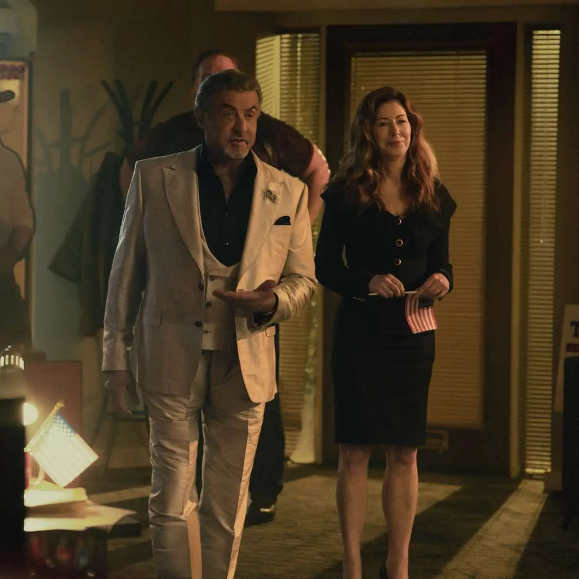 Let's shake on it 🤝 A new episode of #TulsaKing is streaming NOW on @Paramount+!  #sylvesterstallone #tvshow 