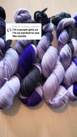 Replying to @The_Megs the results! I am very happy and I deem my experiment a success! #handdyedyarn #experiment #purple #crochet #fyp 