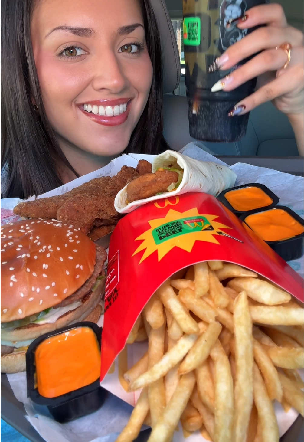 trying @McDonald’s NEW buffalo ranch sauce for the first time 🤯😋 #mcdonalds #mukbang #eating #fypシ #viral 