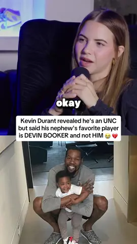 Kevin Durant revealed he’s an UNC but said his nephew’s favorite player is DEVIN BOOKER and not HIM 😭💔 #podcast #viral #kevindurant 