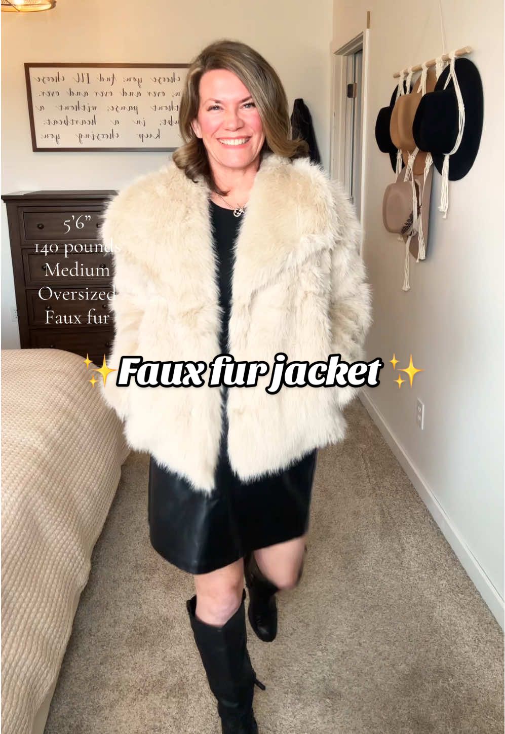 This is a beautifully styled, thick, faux fur jacket!! it comes in multiple color options and has an oversized fit😍😍😍 ##giftsforher##fauxfur##fauxfurcoat##fallfreshness##tiktokshopblackfriday