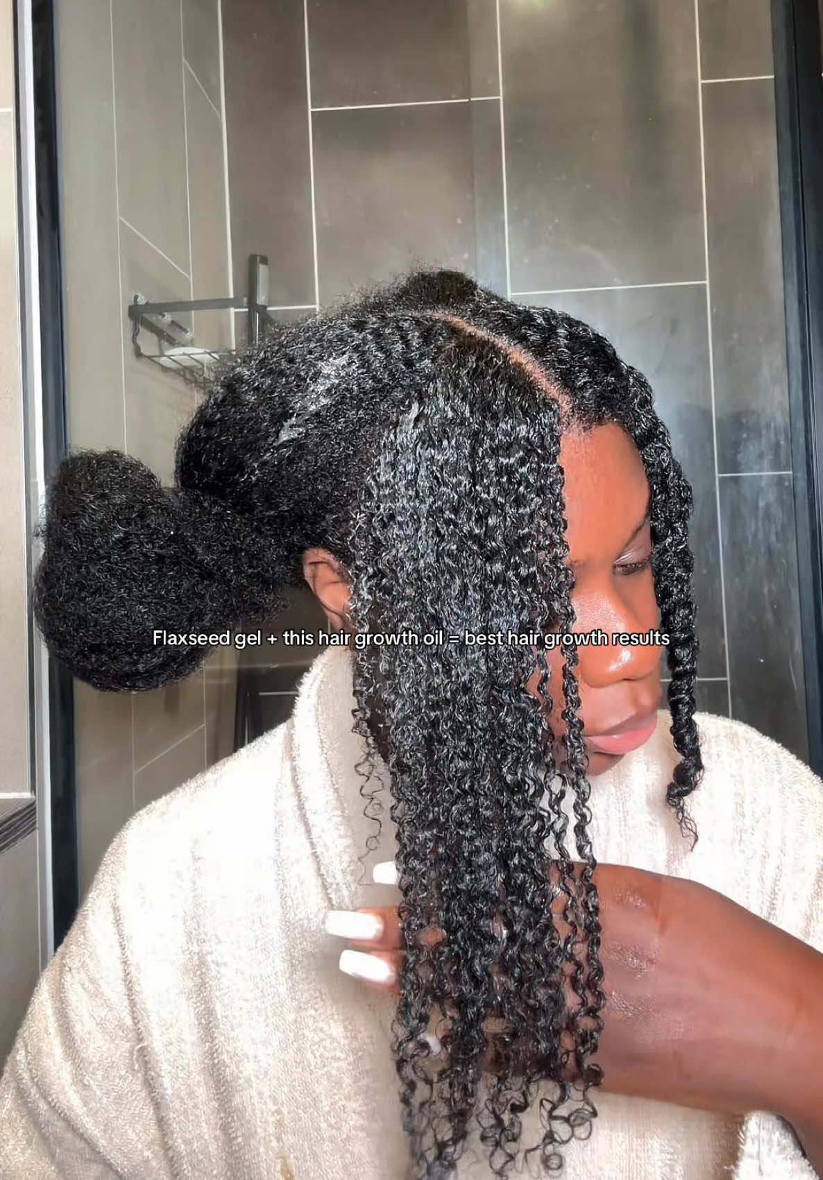 Hair growth oil recipe linked in my bio 🌿 #hairtiktok #flaxseedgel #hairgrowthoil #hairlosssolution #ugcniambi 