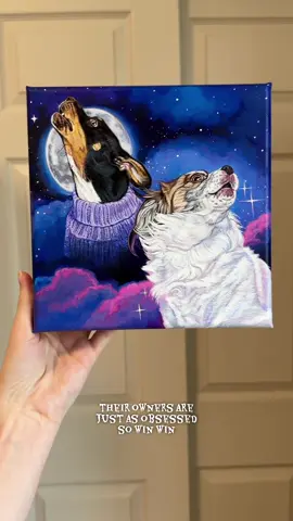 🖤 Happy Halloween everyone! 🖤✨ This is Lucy & Penny’s Custom Portrait ✨ { 8 in x 8 in acrylic painting }  #petportrait #painting 