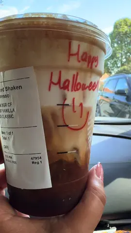 My barista was in the Halloween spirit 👻🎃#halloween #coffee #espresso #sweettreats #fyp@Starbucks 