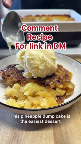 Easiest dessert EVER 🍍 Just dump, bake, and enjoy this buttery pineapple goodness! Perfect for lazy weekends or last-minute cravings! #pineappledumpcake #EasyRecipes #desserttok #bakingtok #dumpcake  