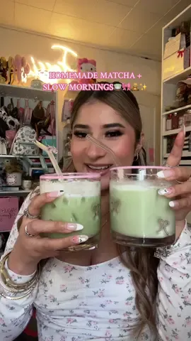 HOMEMADE MATCHA on a slow morning🍵✨🎀💗🧸 thanks to @Matcha Sunday LLC #matcha #nursingstudent #matchasunday #foryoupage #tiktokshop 