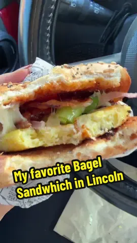 I swear by these breakfast bagel sandwiches 🥯 One of my favorite spots in Lincoln!  📍Mo Java Cafe | 2649 N 48th St. Lincoln, NE 68504 #bagelsandwich #coffeeshop #breakfastbagel #goodfood #eatlocal 