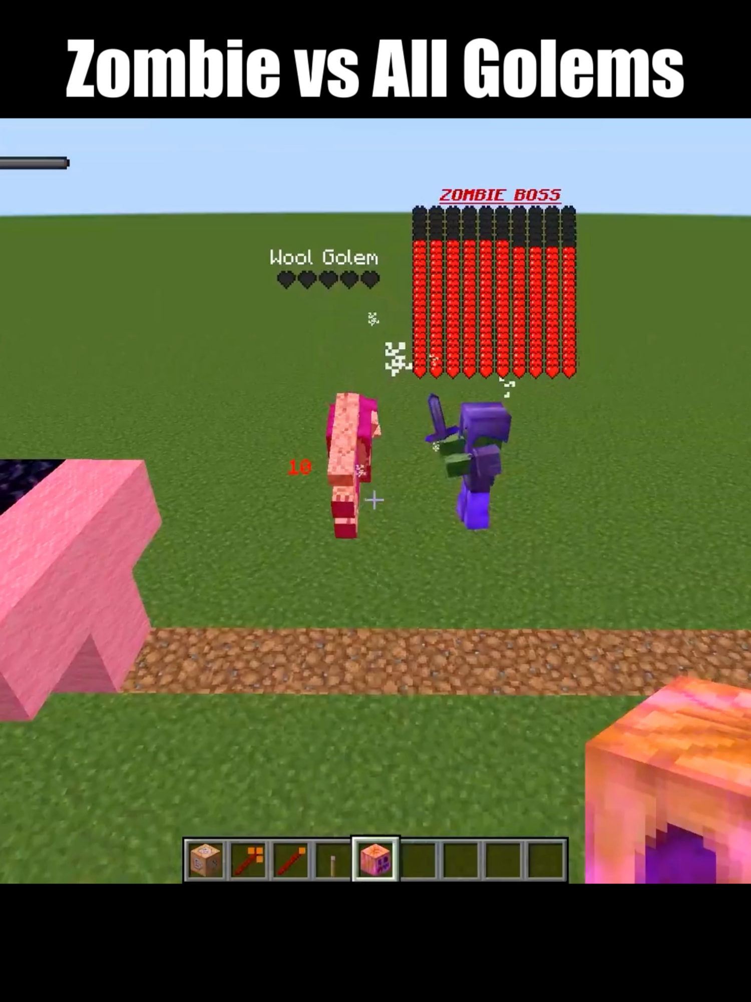 Zombie vs All Golem #Minecraft #minecraftmemes #minecraftfights #minecraftanimation #foryou