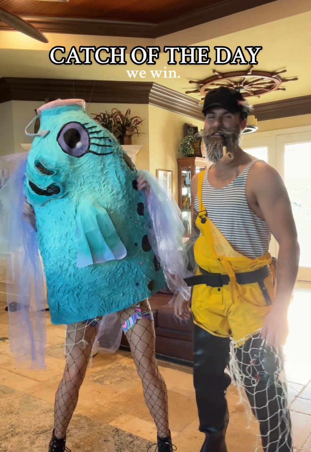 “Catch of the day” - Couples Costume Winner @Adam Casey #halloween #fishcostume #couplescostume #halloweencostume #costumeidea 
