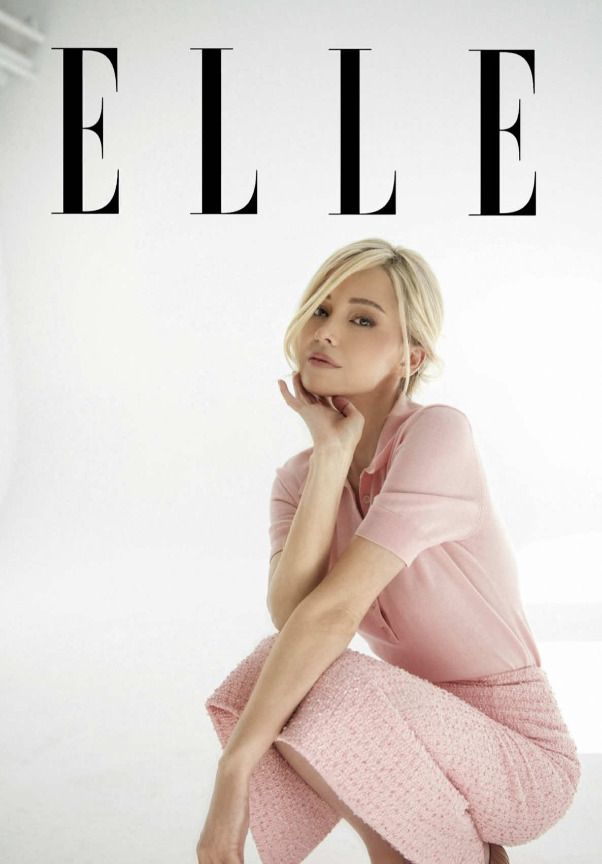 honored is an understatement. thank you @ELLE (US) 🩷 I trust that someone will see this and do their self exam. Early detection saved my life and I promise to pay it forward and save someone else’s.  And thank you @DiniWigs for getting me so comfortable right after treatment. Am I officially a blonde?!! #wigtok here I come  also wearing the amazing @Carolina Herrera 💕 #breastcancer #ellemagazine #cancersucks #healthjourney #platinumblonde 