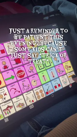 Give candy with kindness, not expectation #trickortreat #nonverbalautism #aacdevice 