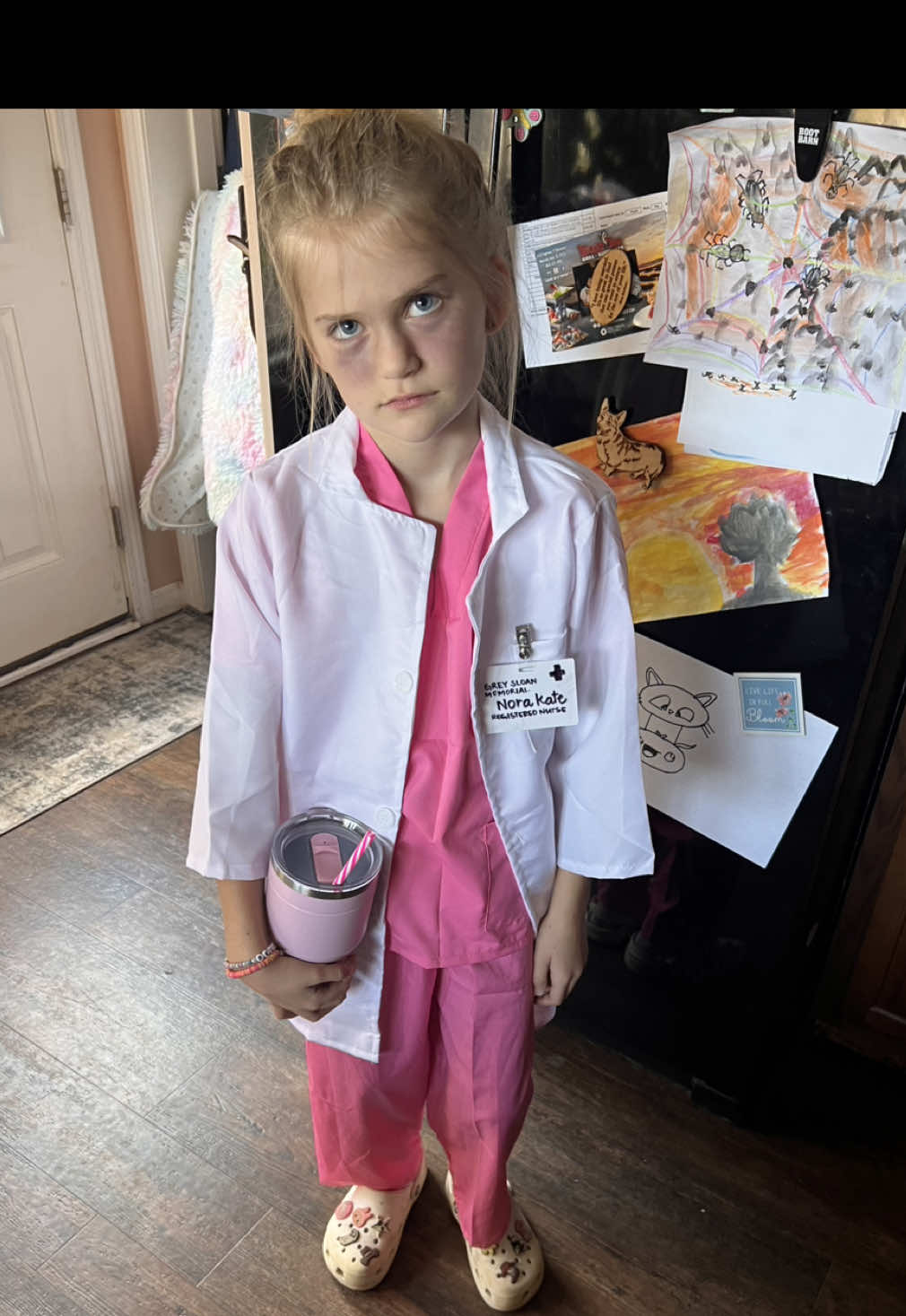 Halloween 2025 ✌️ she always has the best ideas! This nurse is fresh off third shift, nailed it! #halloween #halloweencostume 