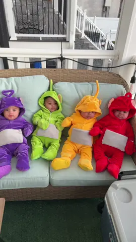 Tinky-Winky, Dipsy, Laa-Laa, and Po 💜💚💛❤️ #firsthalloween #fyp #trending #foryoupage #teletubbies 