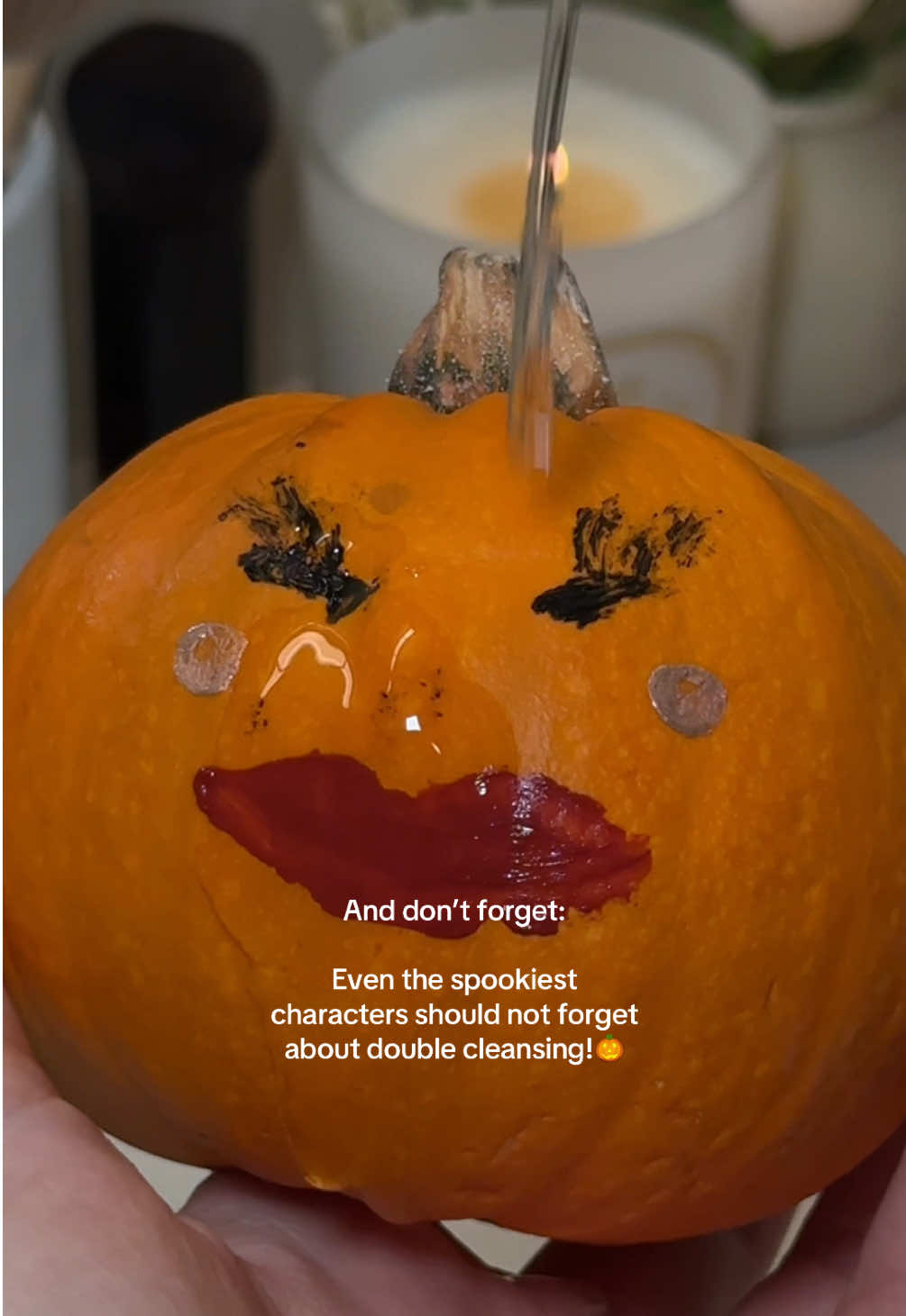 Don’t forget to double cleanse on Halloween night! 🎃 #koreanskincare #doublecleansing #halloween 