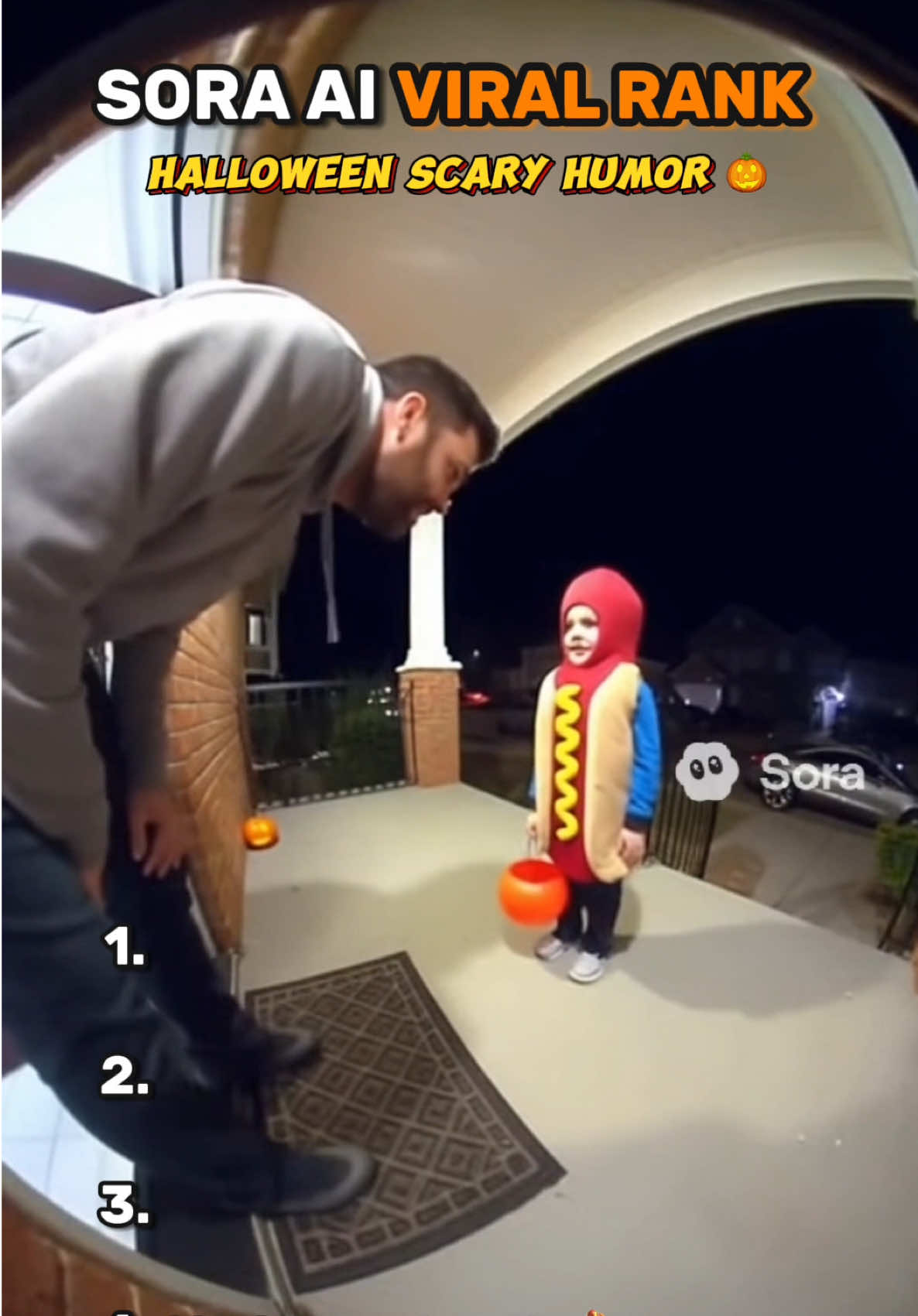 Sora AI Viral Rank - Halloween Scary Humor 🎃 #horror #scary #trickortreat #halloween #FunnyAI #Sora2 #AIMoments #AmericanHumor #top5 #viralrankai #usa #fyp 