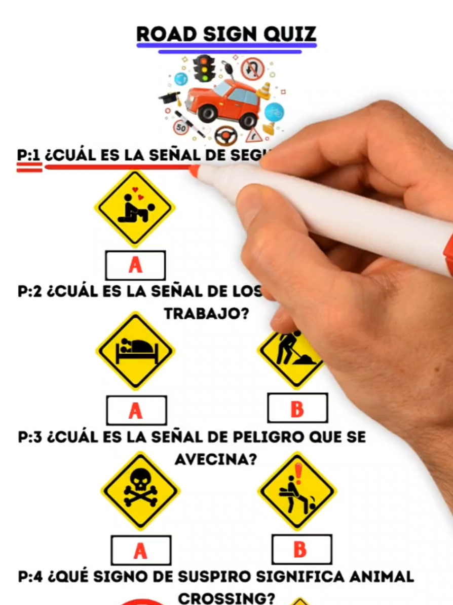 Driving test quiz- Can you get 5/5?  #LearnOnTikTok#quiz #quiztime#trivia 