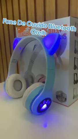 Fone De gatinho Ouvido Bluetooth Orelh#criança #fones#blutooth #jobinho shop 