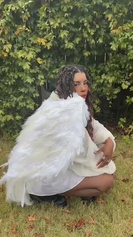 Remember when all the videos on TikTok were bad quality and no one cared? Spent 5 hours making these wings from scratch so I’m gonna be annoying. #halloween2025 #angelcostume 