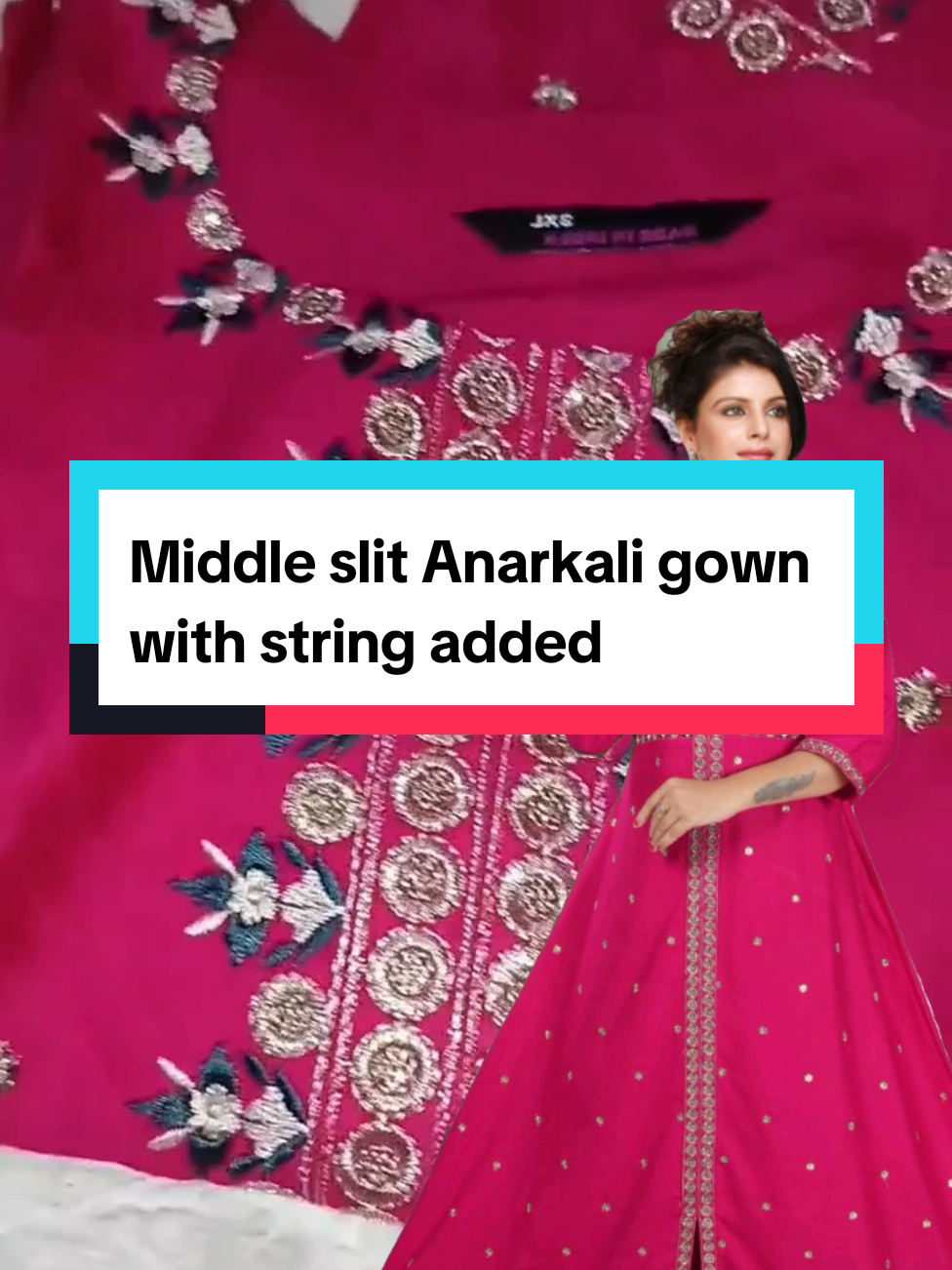 middle slit Anarkali gown with string added standard cutting wedding dinner wear limited edition only. #anarkaligown #middleslitanarkali #weddingdinnerwear
