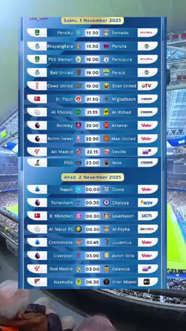 jadwal malam ini  #jadwalpertandingan #infobola 