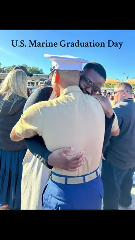 Graduation on the Parade Deck was 🇺🇸the last official portion of Boot Camp. I watched hundreds of new Marines tall and proud of their accomplishments. It was a needle stack to find Marcus, but I did and ran to him as they all DISMISSED!