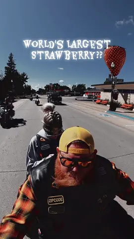 World's Largest Strawberry?? #zipcode #ridetok #bikerfam #ride #bikertok 
