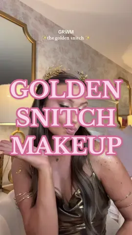 Halloween night!✨🌙 let’s get ready to be the golden snitch (Will is Harry Potter!)🪄 #goldensnitch #harrypotter #harrypottermakeup #halloweenmakeup #goldenmakeup @Half Magic by Donni Davy @elfcosmetics @ArdellBeauty @Benefit Cosmetics @loréal paris usa @tarte cosmetics @Maybelline NY @YSL Beauty @Revolution Pro @NYX Professional Makeup @ColourPop Cosmetics  