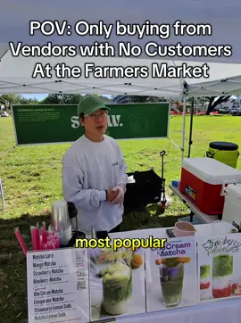 He makes amazing strawberry matcha! Giving back to the community part 58 #pov #farmersmarket #wholesome #localbusiness #vendor 