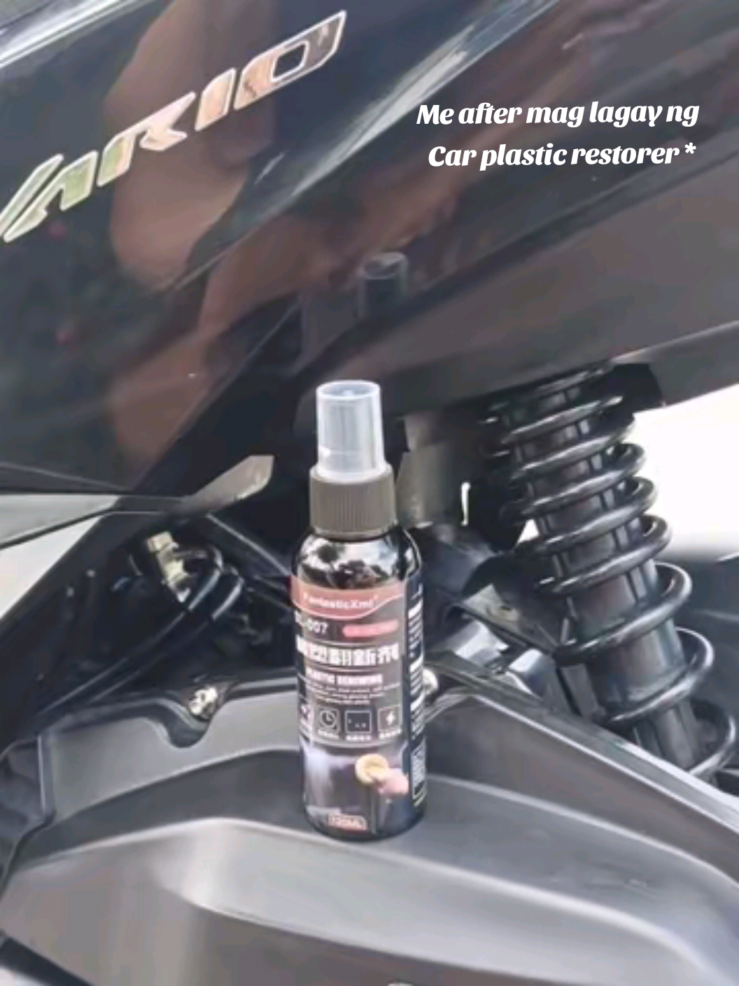 Car plastic restorer back to black Gloss Cleaning auto polish repair Coating Renovation 120 mL 👌#backtoblack #fyp #tiktok #motorcycle #clean 