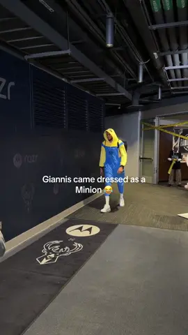 ever seen a 7ft minion?? (@Bucks) #hoops #basketball #NBA #giannis #halloween 