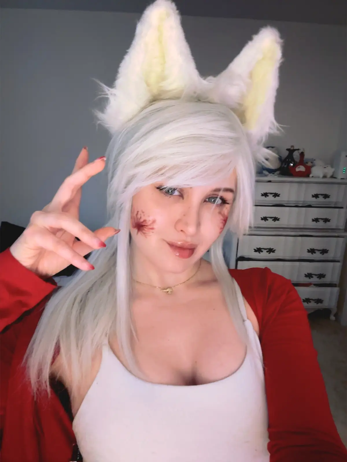 silent hill f/Kotoyuki inspired makeup look! #silenthill #silenthillf #foxmask #kotoyuki 