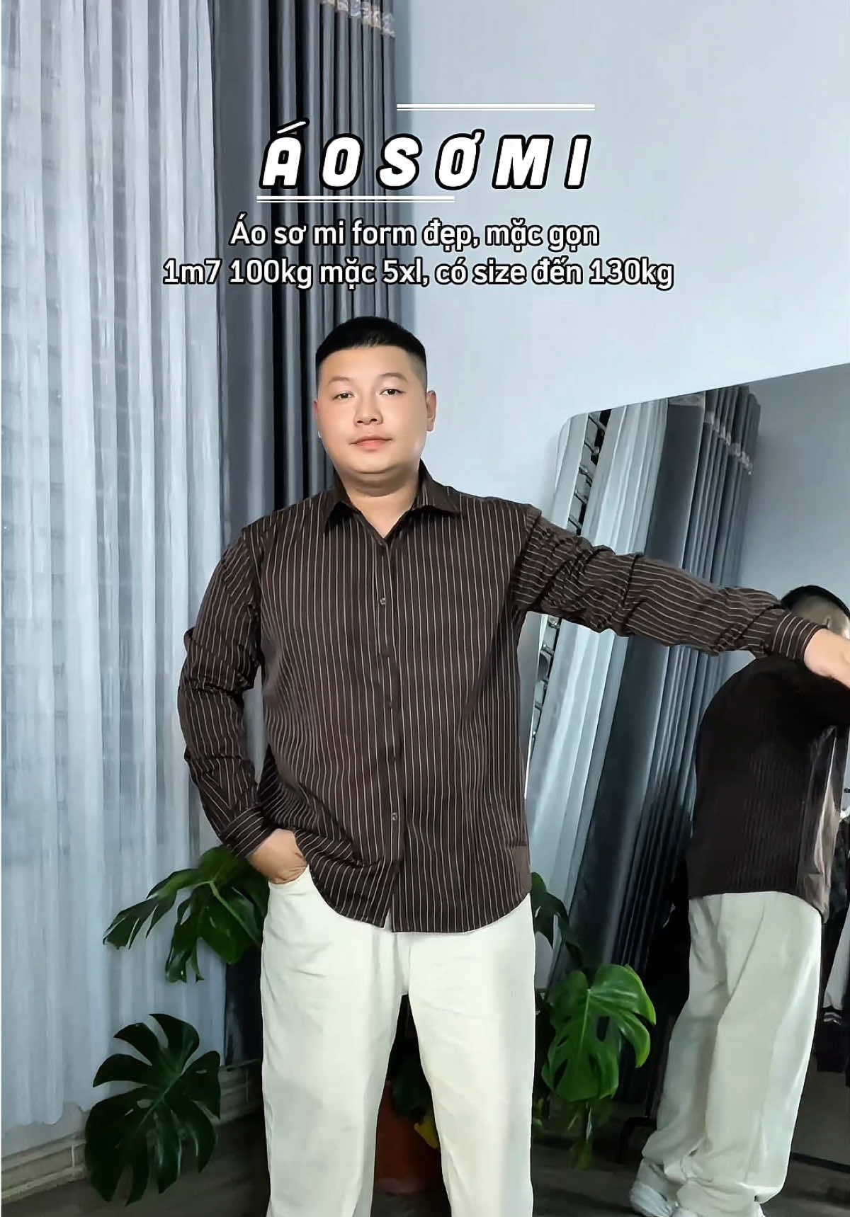 Sơ mi kẻ sọc mặc bao hack dáng #bigsize #thoitrangbigsize #myoutfit #OOTD #xuhuong 