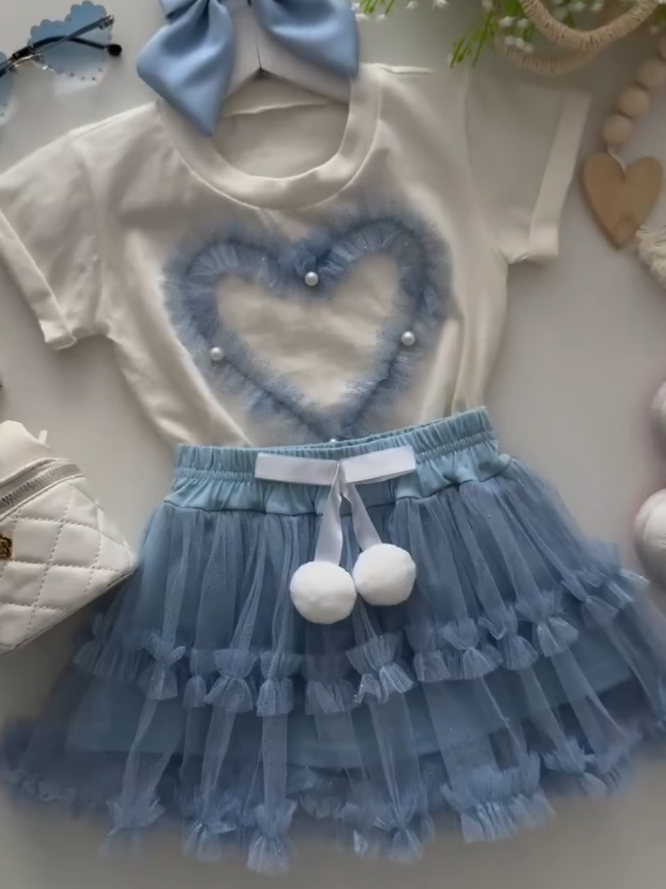 👗 Conjunto Infantil Tule Menina – Blusa e Saia Verão Blogueirinha #ConjuntoInfantil #ModaInfantil #LookBlogueirinha #RoupaDeMenina #VerãoEstiloso 