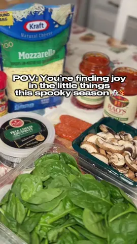 BOO-tiful Pizza Night 🍕 made a ghost & pumpkin pizza because… why not 👻🎃 one’s veggie 🌱 one’s pepperoni! both taste like pure serotonin. Try it at home and tag me if you make your own spooky pizzas!  🍕 Ingredients I used: Pizza crust (store-bought or homemade) Rao’s pizza sauce Mozzarella + feta Toppings: spinach, mushrooms, pepperoni and bacon  ✨ How I made it: 1️⃣ Preheat your oven to 425°F (or follow your dough’s directions). 2️⃣ Roll out your dough on parchment paper and use a knife or cookie cutter to shape it into a ghost 👻 and pumpkin 🎃. 3️⃣ Lightly brush olive oil on top so it bakes golden and crisp. 4️⃣ Spread Rao’s sauce, sprinkle mozzarella + feta, and add your favorite toppings. 5️⃣ Bake for 10–14 minutes until the cheese melts and the crust turns golden. 6️⃣ Let cool for a minute, then enjoy your boo-tiful creation. 🍕🧡 #PizzaTok #FallCooking #CozyAtHome #CookingForFun #connectingcreativecuties 